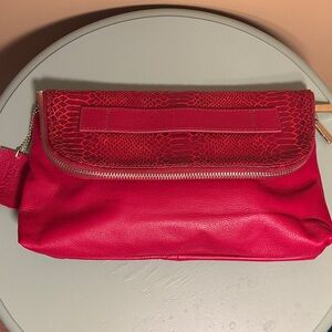 Danier Red Leather Clutch